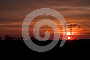 Power Poles in Sunset