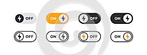 Power on power off. On and Off icons. On Off switcher. Vector scalable graphics