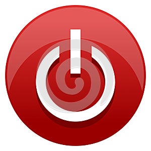 Power Red Button Icon Design