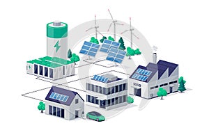 Power renewabale energy electricity scheme with solar buildings