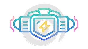 Power Shield Energy Protection, Security Strength Icon, vector design Generative AI