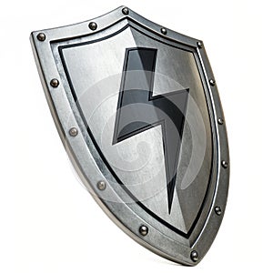Power shield icon symbol isolated on white background photo