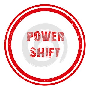 power shift stamp on white