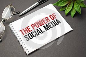 THE POWER OF SOCIAL MEDIA word. Business Marketing Words Typography Concept