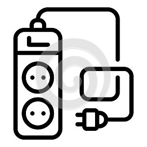 Power socket extender icon, outline style