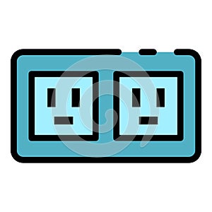 Power socket icon color outline vector