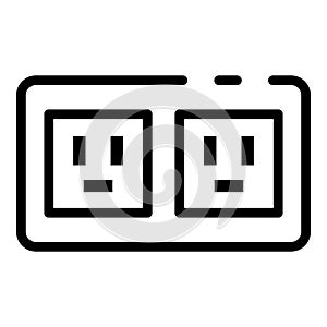 Power socket icon, outline style