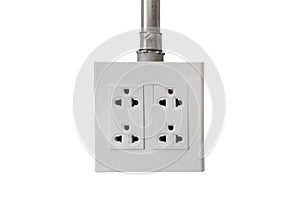 power socket outlet isolated on white background - clipping paths