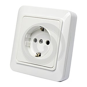 Power socket outlet isolated on white background