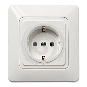 Power socket outlet isolated on white background