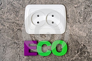Power socket with the word ECO