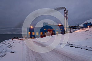 Power station in Barentsburg - Russian village on Spitsbergen photo