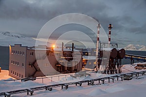 Power station in Barentsburg - Russian village on Spitsbergen photo