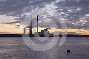 Power station at dawn