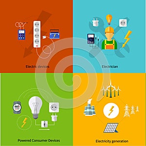 Power station energy icons photo