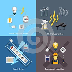 Power station energy icons photo