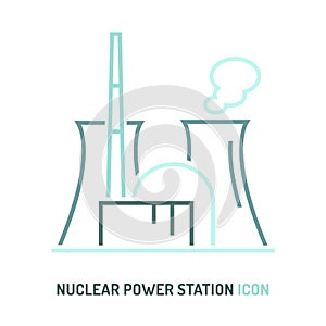 Power station icon. Editable vector illustration in modern linear style