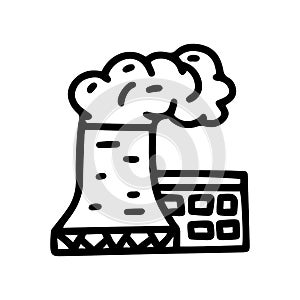 power station line vector doodle simple icon