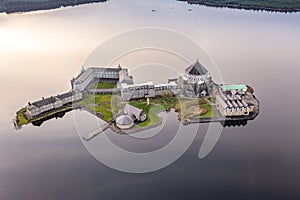 Power station producing energy on the banks of the River Foyle near Derry, Northern Ireland