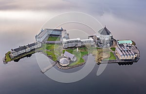 Power station producing energy on the banks of the River Foyle near Derry, Northern Ireland