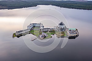 Power station producing energy on the banks of the River Foyle near Derry, Northern Ireland