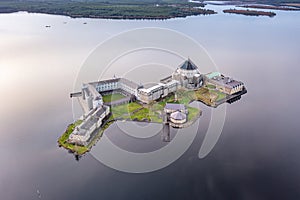 Power station producing energy on the banks of the River Foyle near Derry, Northern Ireland