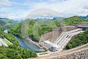 Power station at Srinagarind Dam on the Kwai Yai river in Kancha