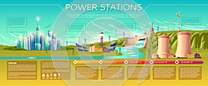 power stations infographics template