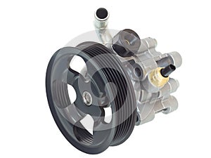 Power steering pump on a white background engine