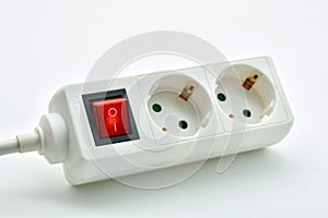 Power strip switch turned on photo