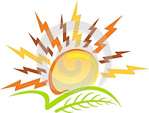 Power sun leaf logo