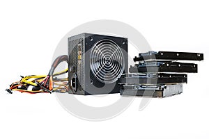 Power supply with cables unit for full ATX tower pc