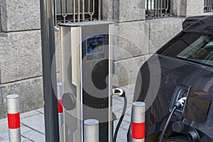 Power supply for electric car charging. Electric car charging.