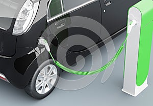 Power supply for electric car charging. Electric car charging station. 3d rendering