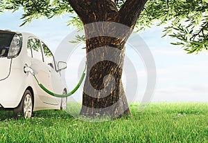 Power supply for electric car charging. Electric car charging station. 3d rendering