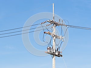 Power supply line with wires