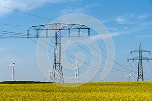 Power supply lines and some wind engines