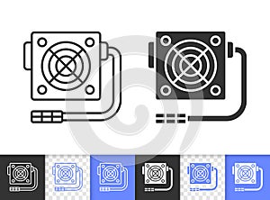 Power Supply simple black line vector icon