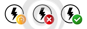 Power Surge Bolt and Thunder Icon Vector