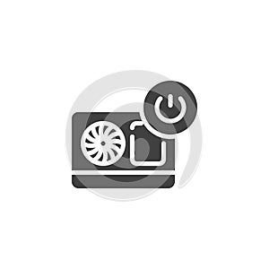 Power switch on an HVAC unit vector icon