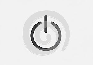 Power symbol icon on a plain white background. The design features a