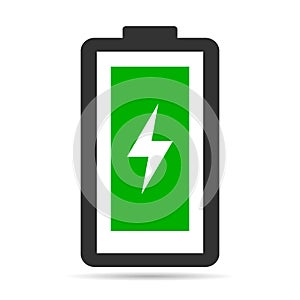 Power technology shadow icon, battery web shape design, energy level vector illustration