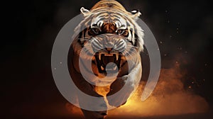 Power of tiger wildlife concept. Ai generated