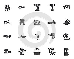 Power tool vector icons set