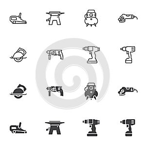 Power tools icon set