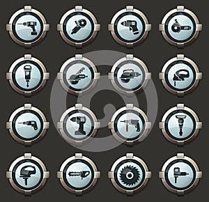 Power tools icons set