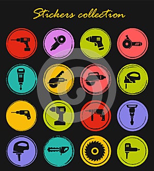 Power tools icons set