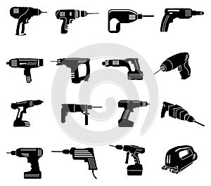 Power tools icons set