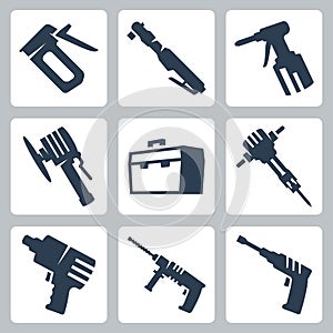 Power tools vector icons