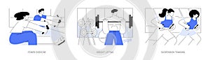 Power training isolated cartoon vector illustrations se